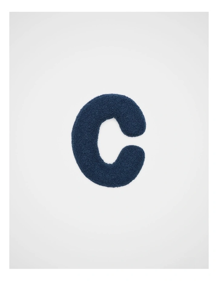 Blue Boucle Initial Cushion - C image 1