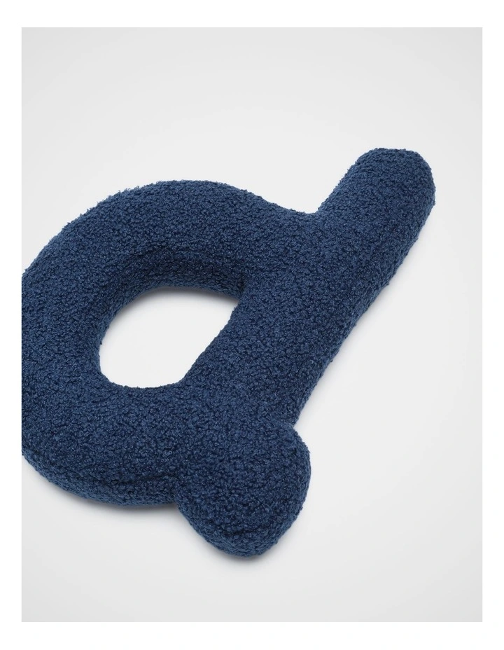 Blue Boucle Initial Cushion - D image 2