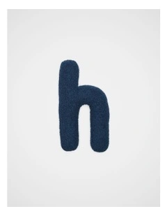 Blue Boucle Initial Cushion - H