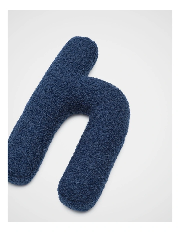 Blue Boucle Initial Cushion - H image 2