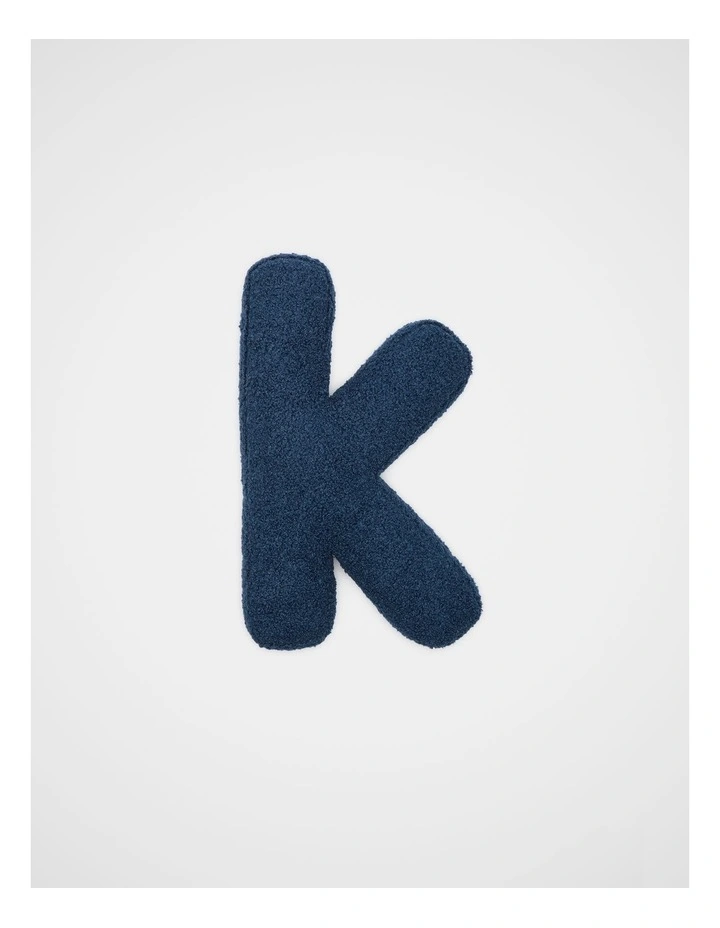 Blue Boucle Initial Cushion - K image 1
