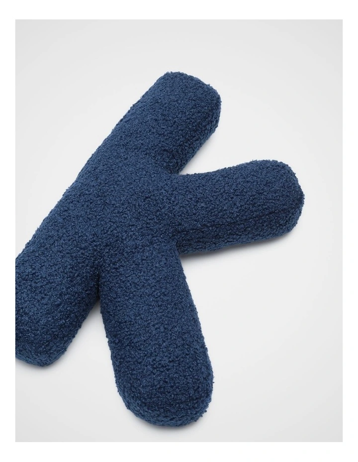 Blue Boucle Initial Cushion - K image 2