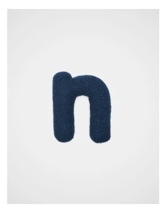 Blue Boucle Initial Cushion -N