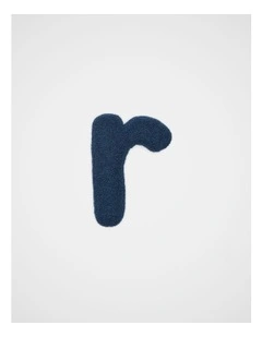 Blue Boucle Initial Cushion - R