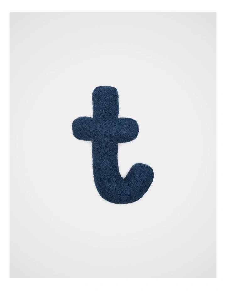 Blue Boucle Initial Cushion - T image 1