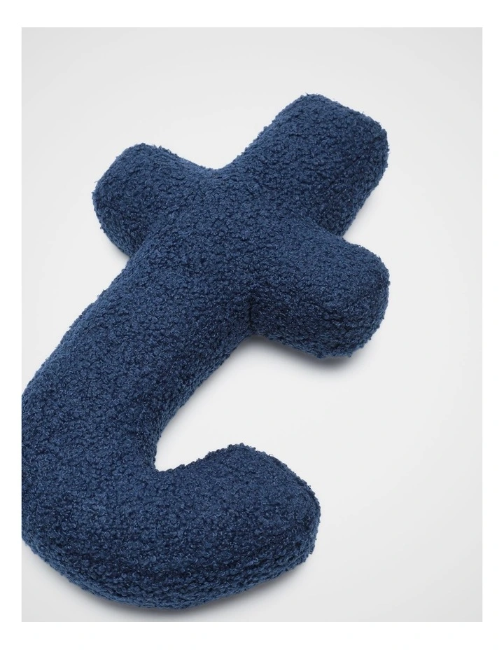 Blue Boucle Initial Cushion - T image 2