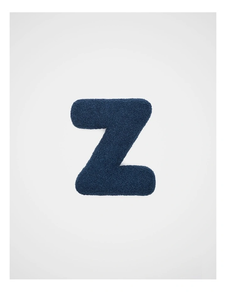 Blue Boucle Initial Cushion - Z image 1