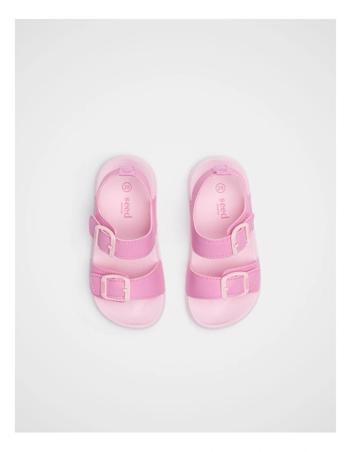 Colourblock Double Buckle Sandal in Candy Pink image 2