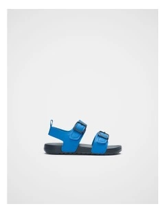 Colourblock Double Buckle Sandal in Washed Navy