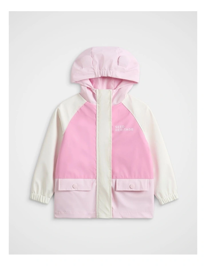 Mini Colourblock Raincoat in Pink Multi image 1