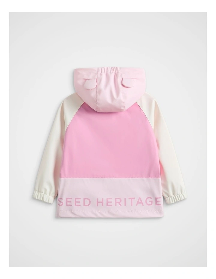 Mini Colourblock Raincoat in Pink Multi image 2