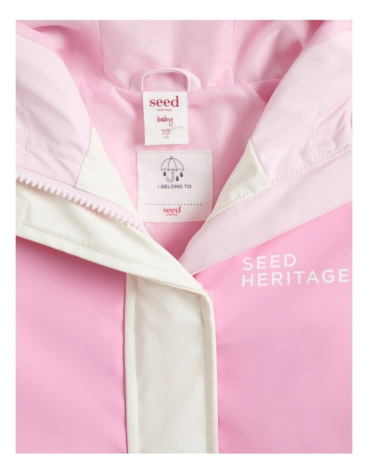 Mini Colourblock Raincoat in Pink Multi image 3