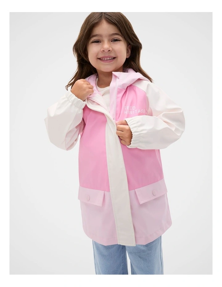 Colourblock Raincoat in Multi image 1