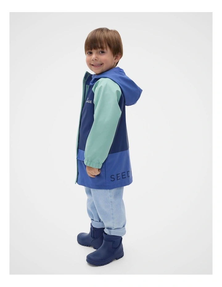 Colourblock Raincoat in Multi image 3