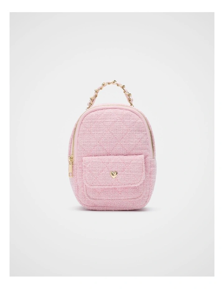 Tweed Mini Backpack in Candy Pink image 1