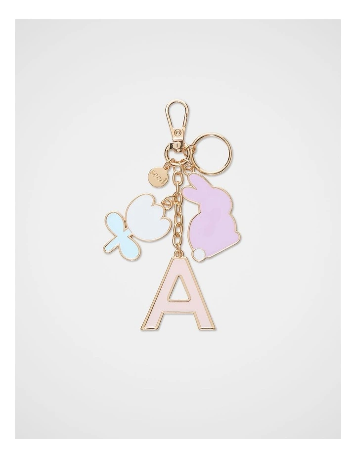 Bunny Initial Keyring - A image 1