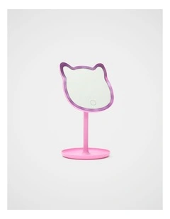 Light Up Cat Mirror in Pink