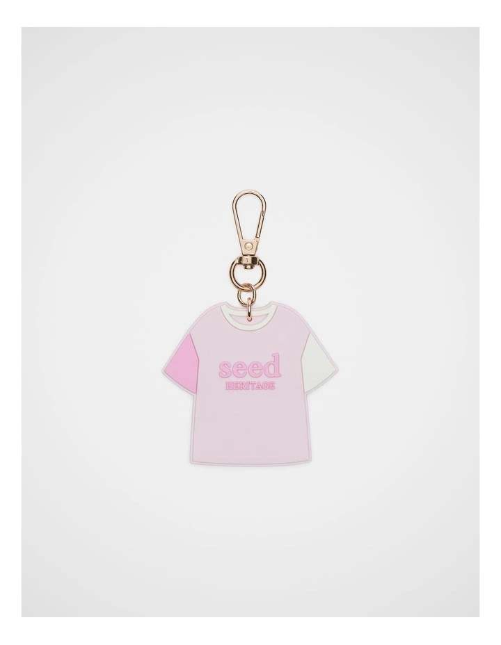 Silicone Logo Tee Keyring in Pink Lemonade image 1