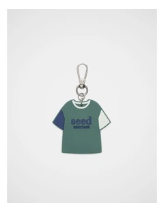 Silicone Logo Tee Keyring in Forest Green