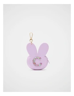 Bunny Silicone Initial Keyring - C