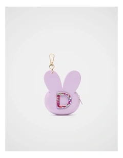 Bunny Silicone Initial Keyring - D