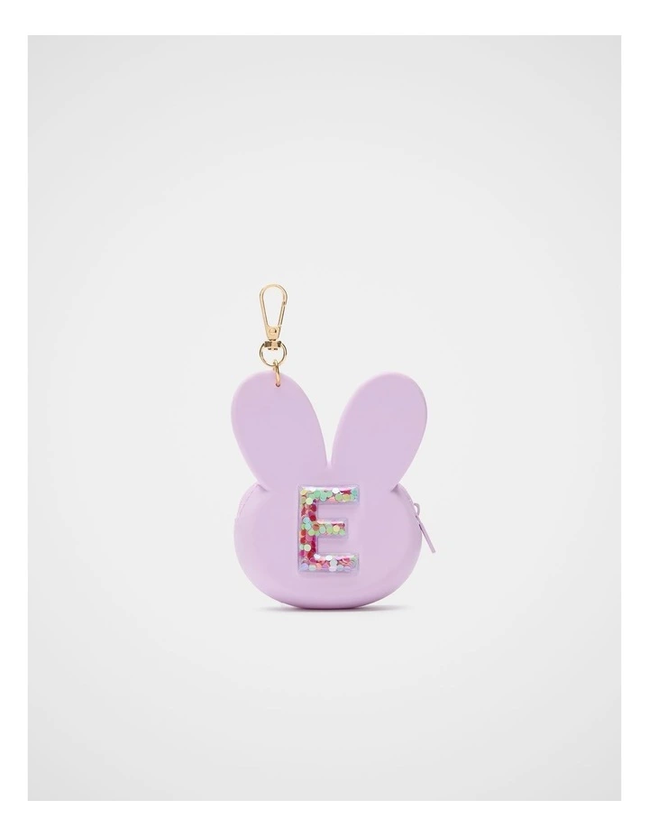 Bunny Silicone Initial Keyring - E image 1
