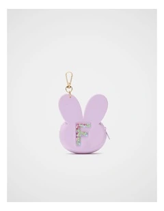 Bunny Silicone Initial Keyring - F