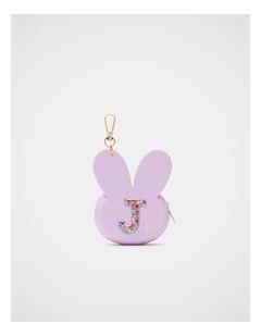 Bunny Silicone Initial Keyring - J