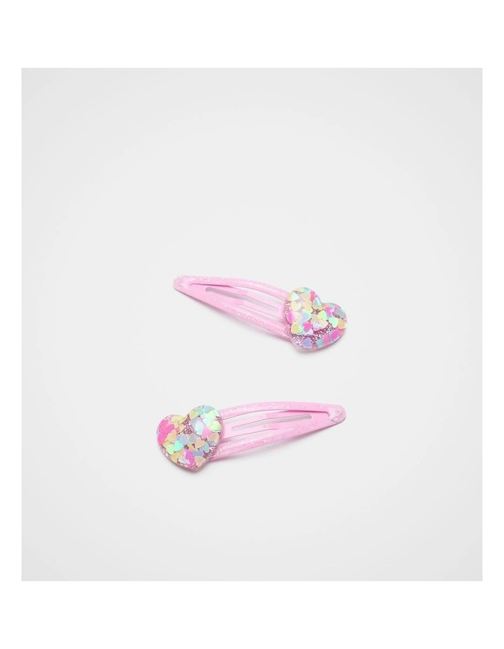 Glitter Confetti Heart Snaps in Multi image 1