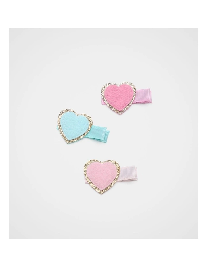 Heart Trio Cheneille Duck Clip image 1