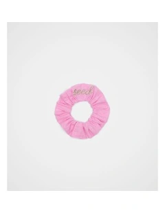 Seed Embroidered Scrunchie in Candy Pink