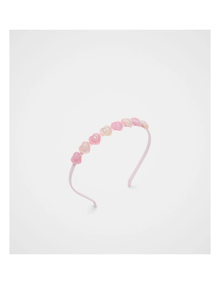 Iridescent Hearts Alice Band in Pink Lemonade image 1