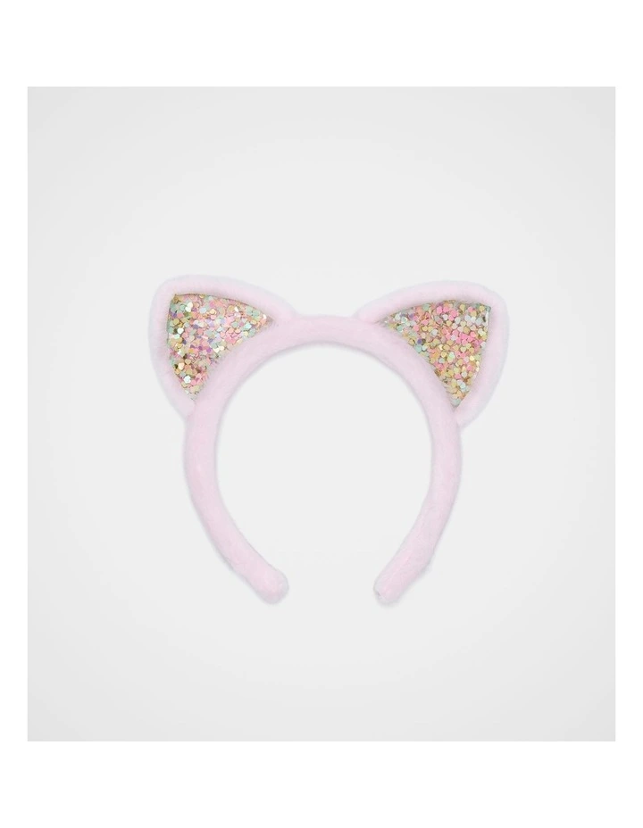 Shaker Fur Ears Headband in Pink Lemonade image 1