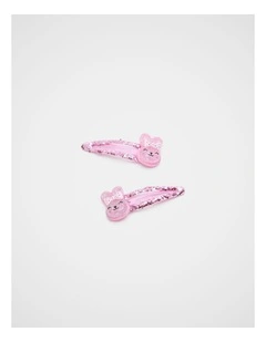 Glitter Bunny Snaps in Pink
