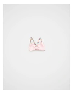 Bow Glitter Ears Duck Clip in Pink