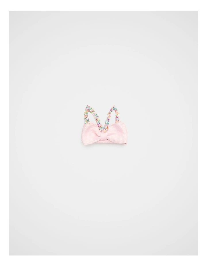 Bow Glitter Ears Duck Clip in Pink image 1