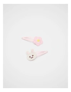 Crochet Flower Bunny Snaps in Pink