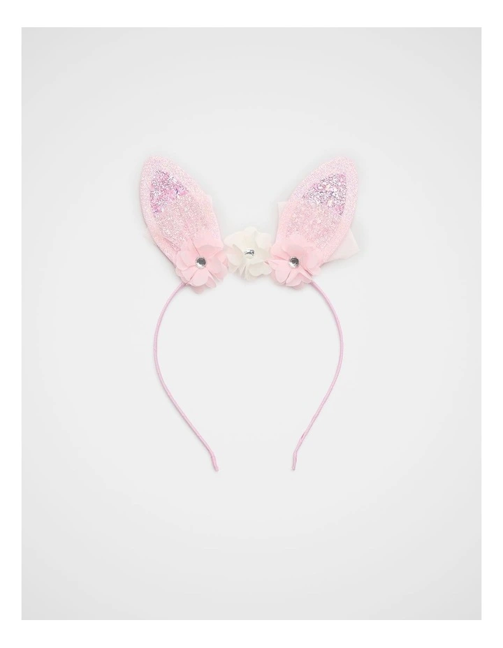 Glitter Bunny Ears Headband in Pink Lemonade image 1