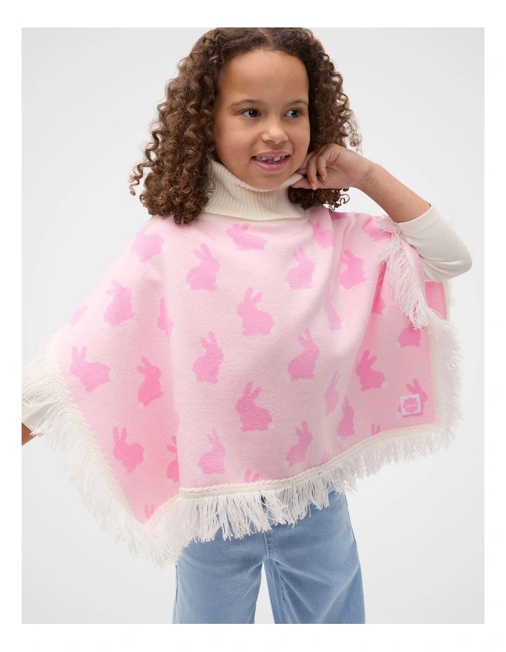 Bunny Poncho in Pink Lemonade image 1
