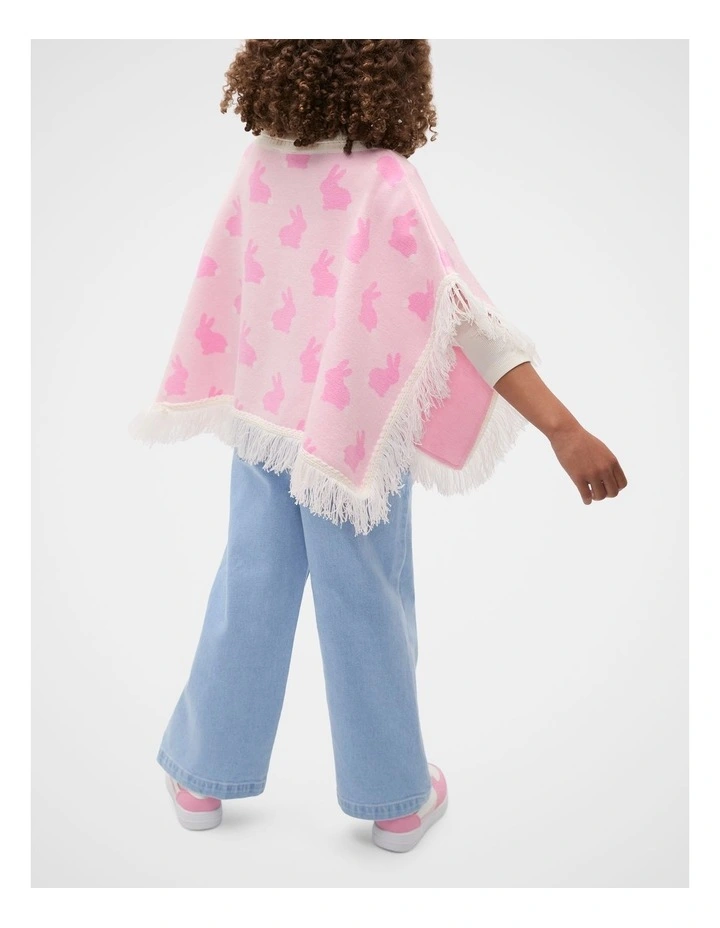 Bunny Poncho in Pink Lemonade image 2