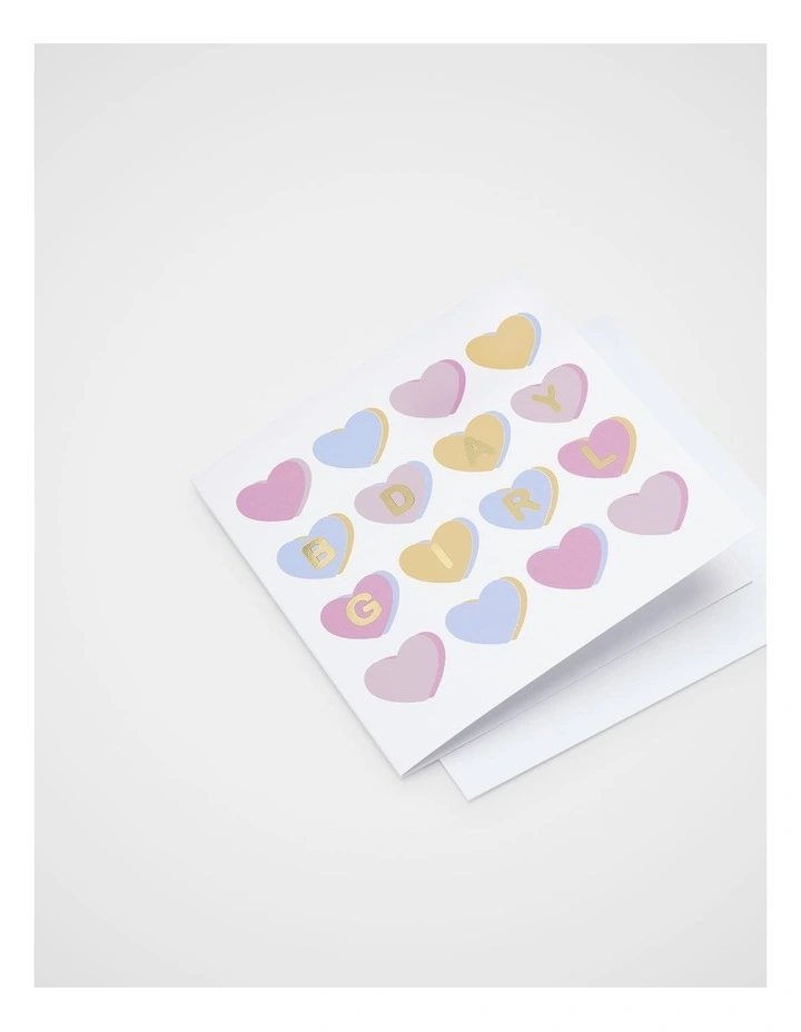 B'day Girl Hearts Card image 2