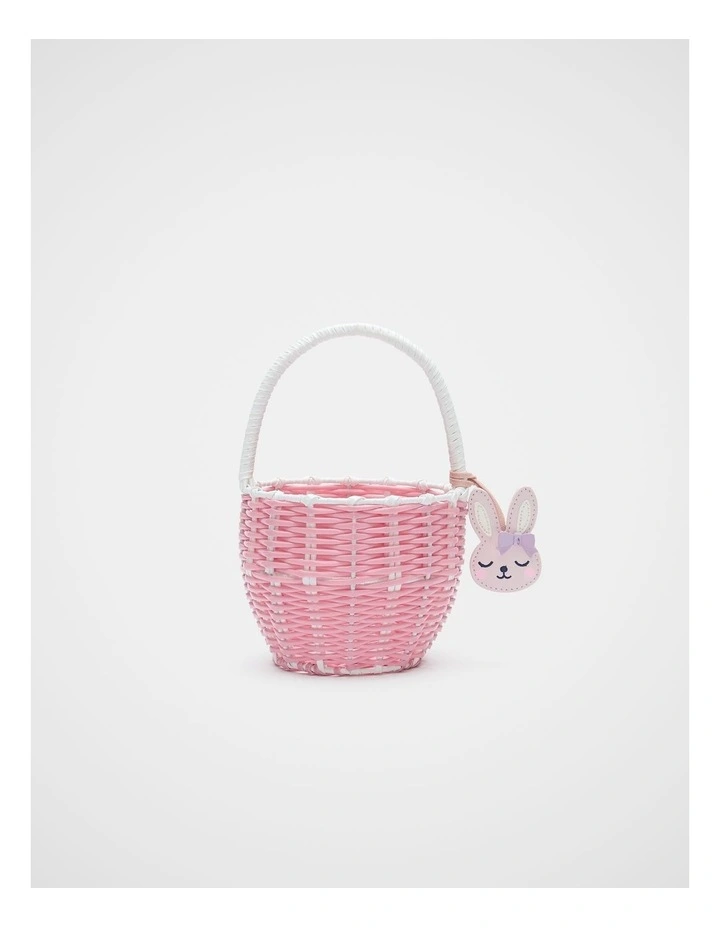 Woven Bunny Basket in Pink Lemonade image 1