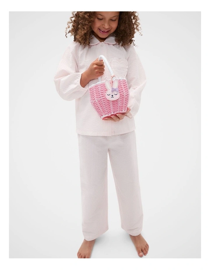 Woven Bunny Basket in Pink Lemonade image 2