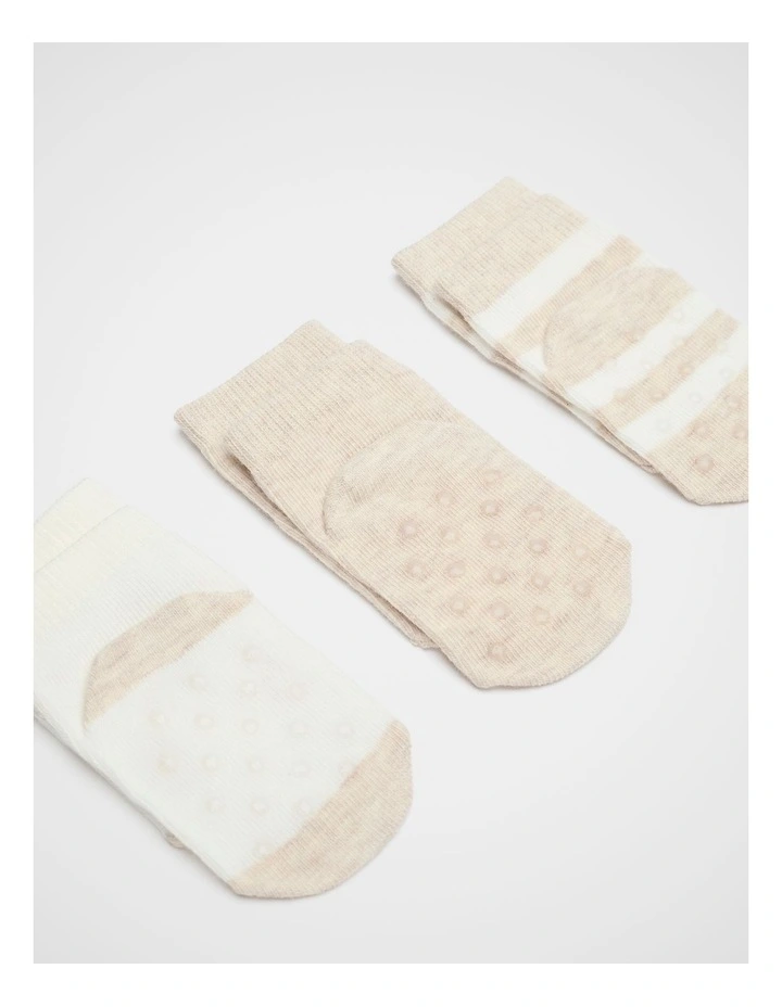 Bunny Sock 3 Pack in Oat Marle image 2