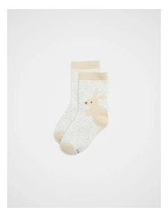 Hopping Bunny Sock in Moonstone