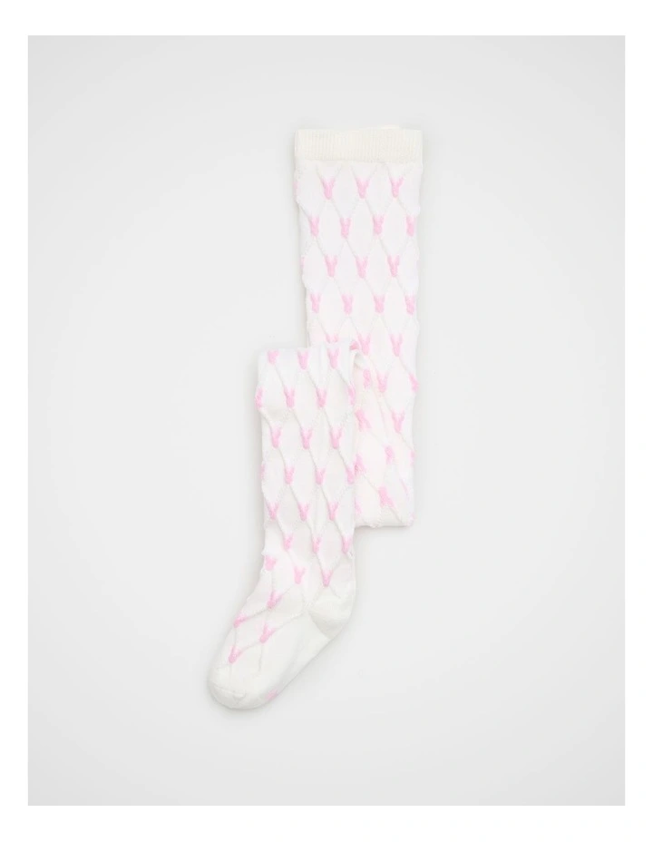 Bunny Jacquard Tights in Vanilla image 1
