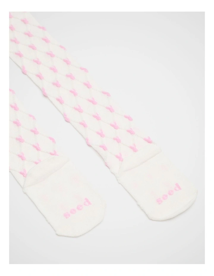 Bunny Jacquard Tights in Vanilla image 2