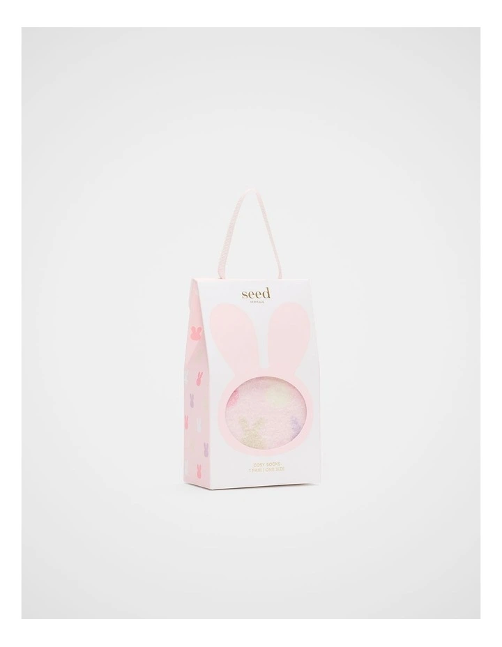 Fluffy Bunny Sock in Pink Lemonade image 2