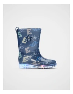 Light Up Gumboot in French Navy Multi