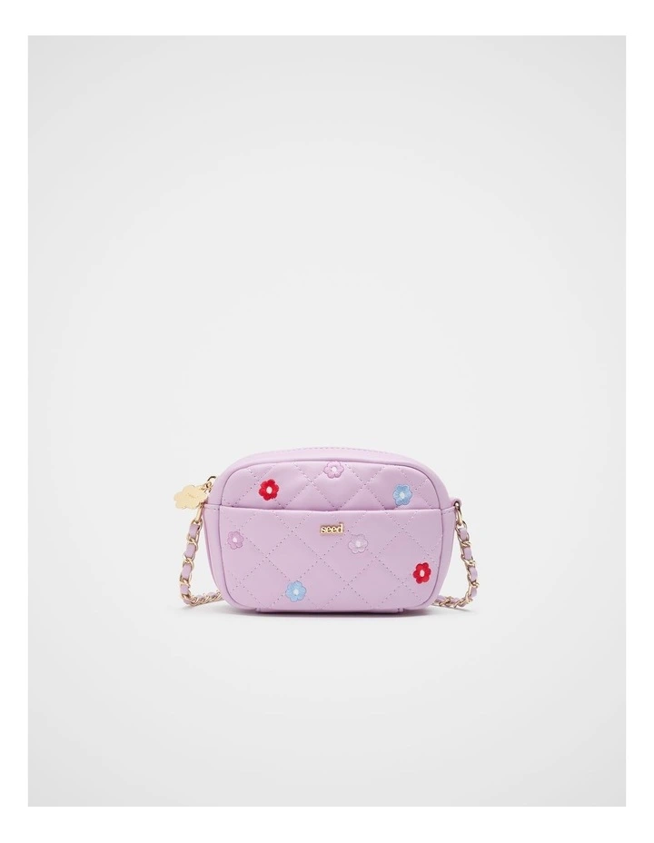 Embroidered Flower Bag in Orchid image 1